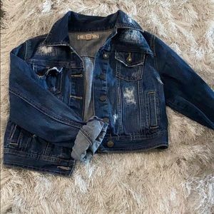 Distressed jean jacket